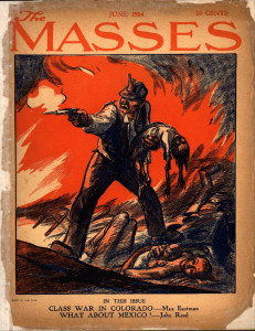 Commemorating the Ludlow Massacre, used for Penguin reissue of Iron Heel Masses 1914 John Sloan