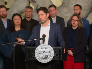 Minneapolis Mayor Jacob Frey, speaking at a news conference January 9, 2026 Minneapolis Mayor Jacob Frey, speaking at a news conference January 9, 2026