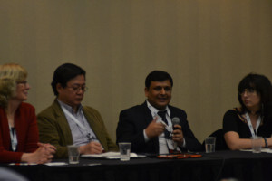 Left to right: Inge Fryklund, Sanho Tree, Wiqas Ahmad, and Shayla Schlossenberg, speaking on a panel at #SSDP2017