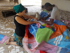 Dana Lynn Louis and Mamadou working on La Grande Robe Dana Lynn Louis and Mamadou working on La Grande Robe