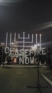 12 foot high Menorah on Burnside Bridge