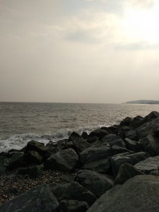 A view to the south along an Irish Sea beach