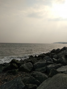 A view to the south along an Irish Sea beach A view to the south along an Irish Sea beach