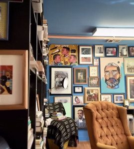 a photo of Josh's gorgeous reading room and bookstore in West Philly