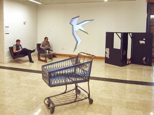 Work by Crystal Schenk (fg) Damien Gilley (bg left) Modou Dieng (bh right) 