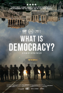 Poster with Acropolis and riot cops