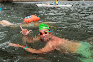 Willie Levenson swimming in the Willamette