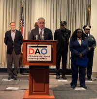 Philadelphia, Pennsylvania District Attorney Larry Krasner speaking at a news conference January 8, 2026 Philadelphia, Pennsylvania District Attorney Larry Krasner speaking at a news conference January 8, 2026