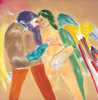 LOS ANGELES no.26 (nose kiss), 2003, Oil on canvas, 36 x 36 inches, R. B. Kitaj Estate LOS ANGELES no.26 (nose kiss), 2003, Oil on canvas, 36 x 36 inches, R. B. Kitaj Estate