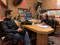 David Hattner in the KBOO studios David Hattner in the KBOO studios