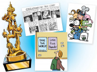 The National Cartoonists Society meets in Portland for their annual Reuben Awards ceremony, and R.C. Harvey and David Silverman join us on KBOO Radio's Words and Pictures to talk about the event