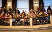 Student activists in the gallery of Portland City Council Chambers Student activists in the gallery of Portland City Council Chambers